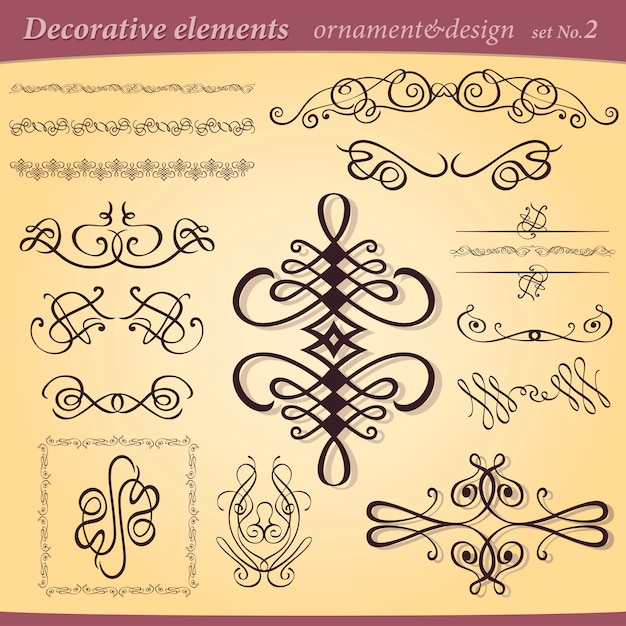 Vector set decoratieve versiering elementen