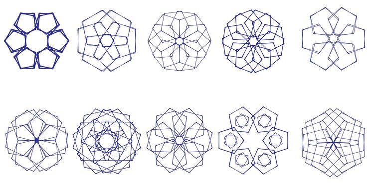 Vector set of decorations as elements or floral pattern 10 in 1 floral pattern bundle collection