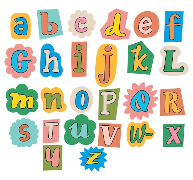 Alphabet sticker Vectors & Illustrations for Free Download