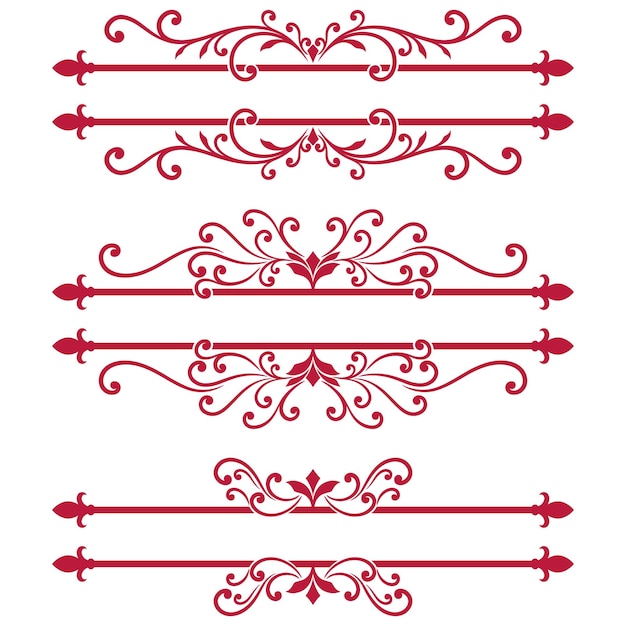 Vector set decorative border