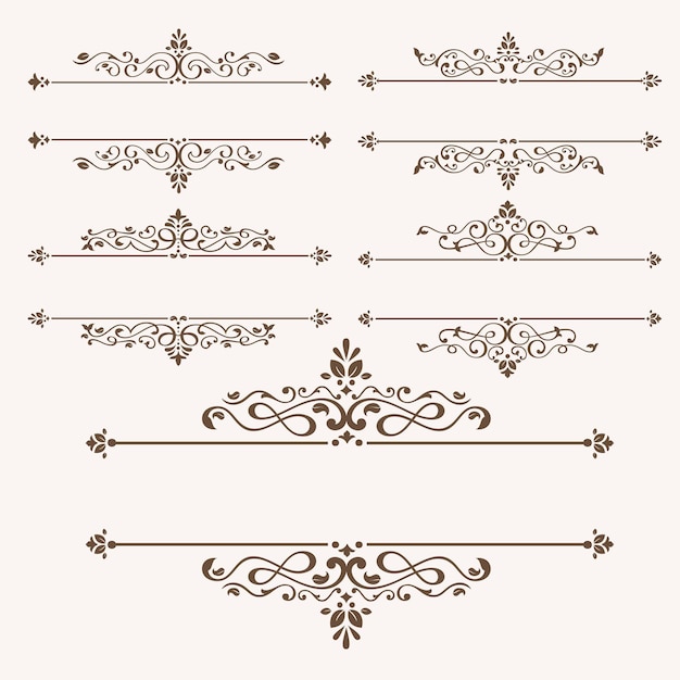 A set of decorative borders with the word scroll.