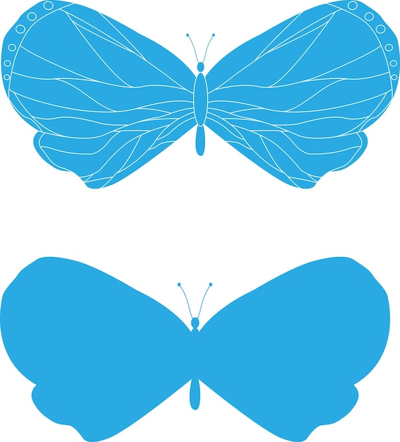 Set of decorative butterflies Set of butterflies isolated without background Vector illustration