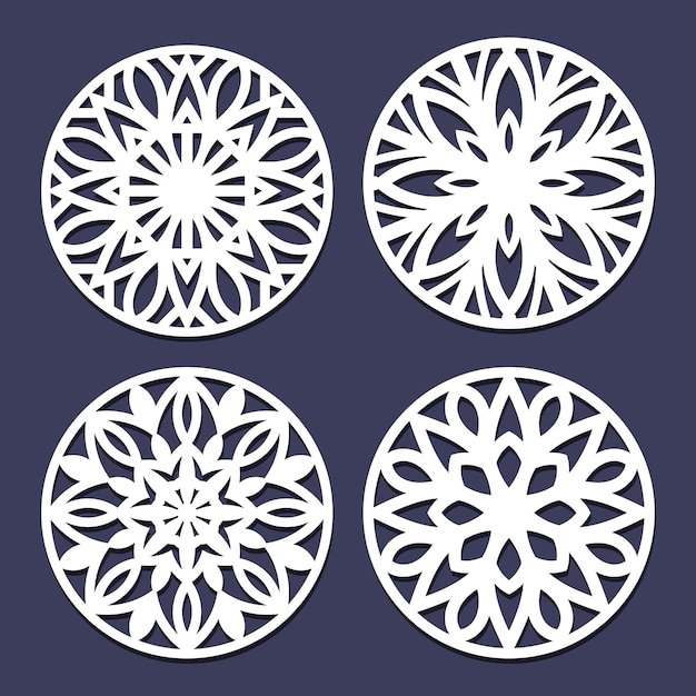 set decorative circle coaster for laser cutting