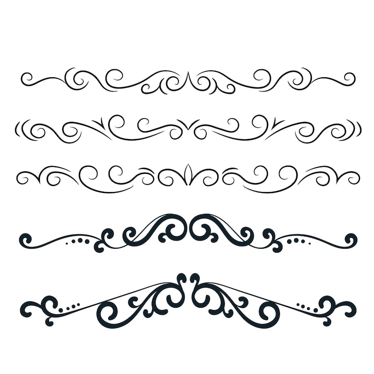 Vector set of decorative divider elements border florish collection vector