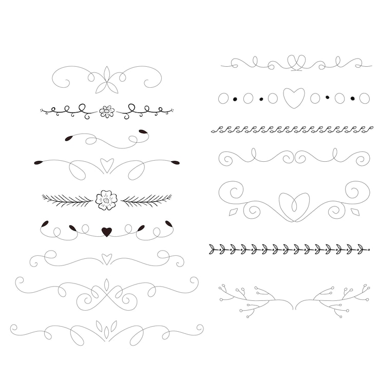 Vector set of decorative divider elements border florish collection vector