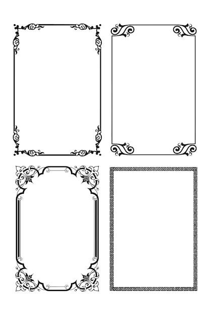 Set of decorative elegant frames for photos. Frames with patterns and ornaments.