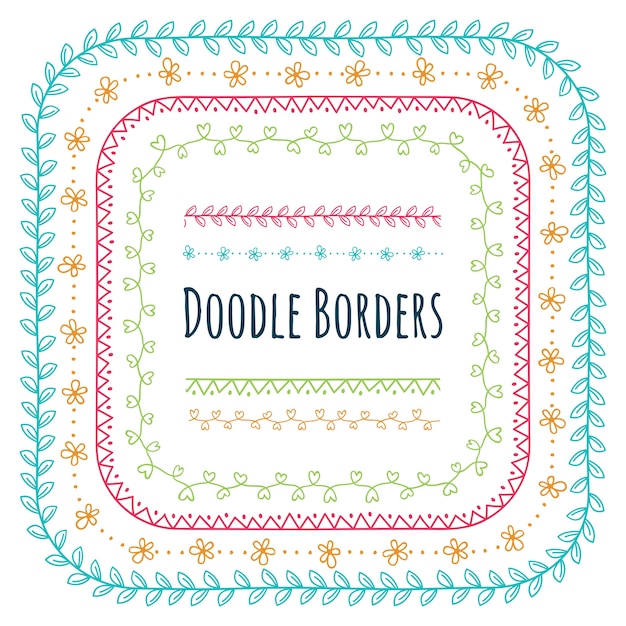 Vector set of decorative floral border