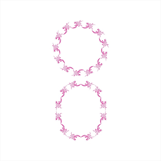 Set of decorative floral circle frame vector