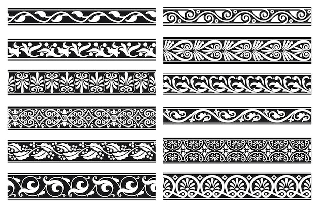 Set di bordo ornamentale senza giunte floreale decorativo