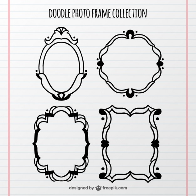 Set of decorative hand-drawn frames