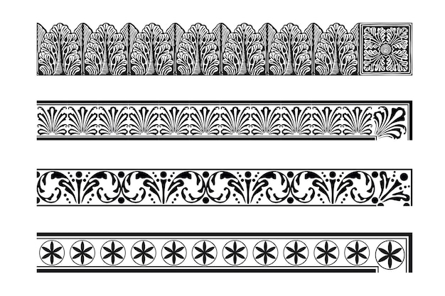 装飾用無縫装飾ボーダーセット ベクトルカリグラフィックボーダー モジュールで最終的な仕上げで