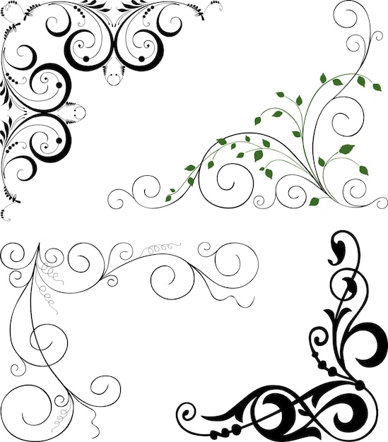 Vector set of decorative vintage corners