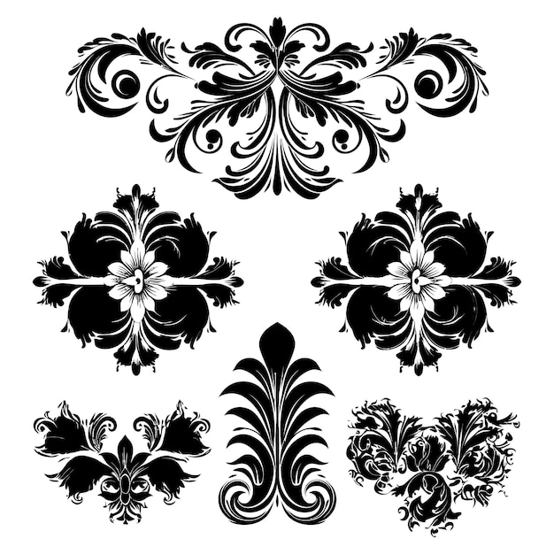 Set Decorative Vintage Vector