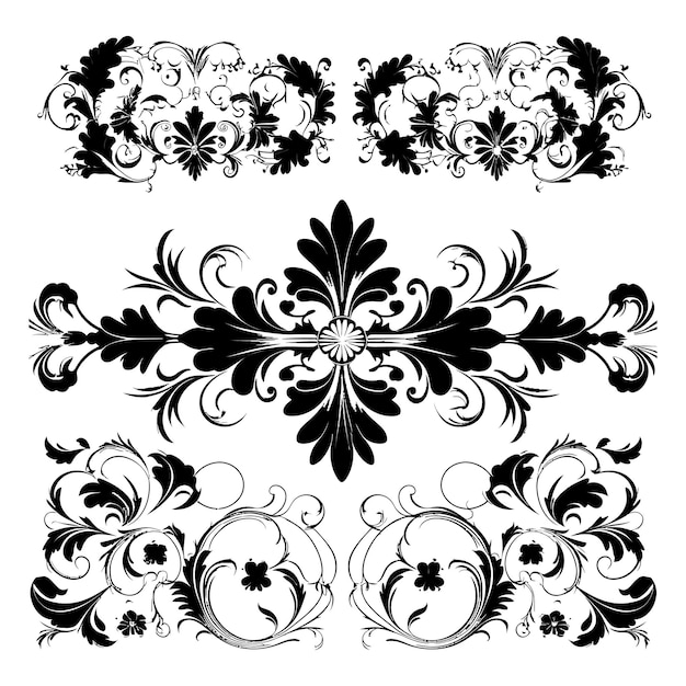 Vector set decorative vintage vector