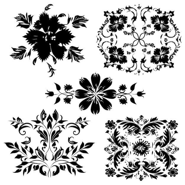 Set Decorative Vintage Vector