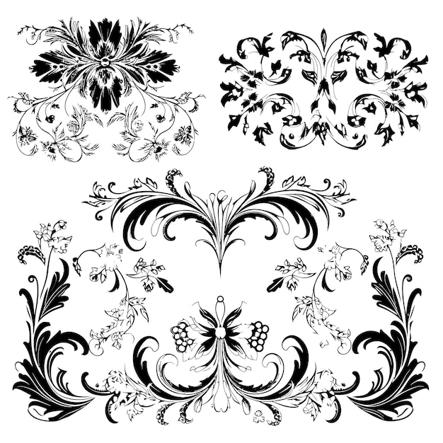 Set decorative vintage vector