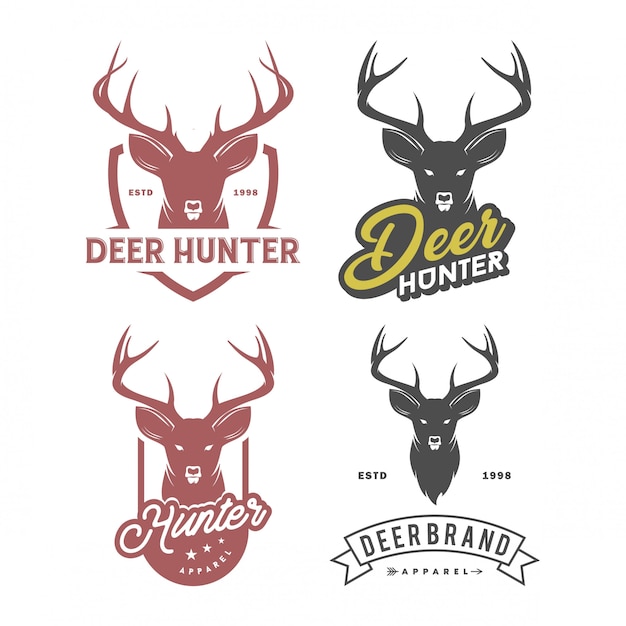 Set of deer head logo