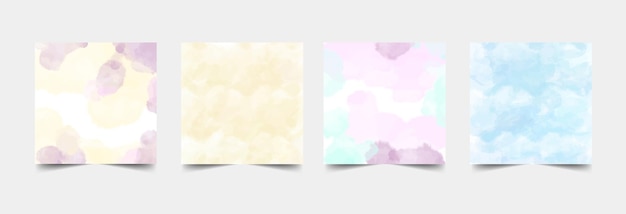 Set delicate abstract watercolor style vector layouts