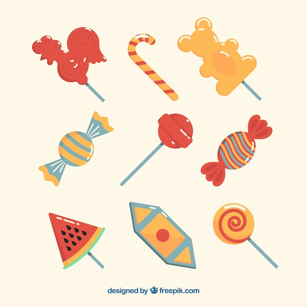 Vector set of delicious candies