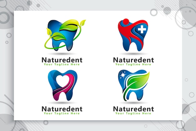 Vector set of dental care logo