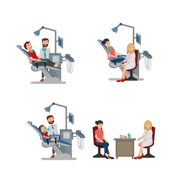 Set of Dental Clinic Illustration