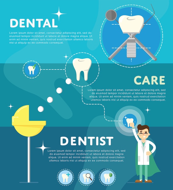 Vector set of dental illustration template