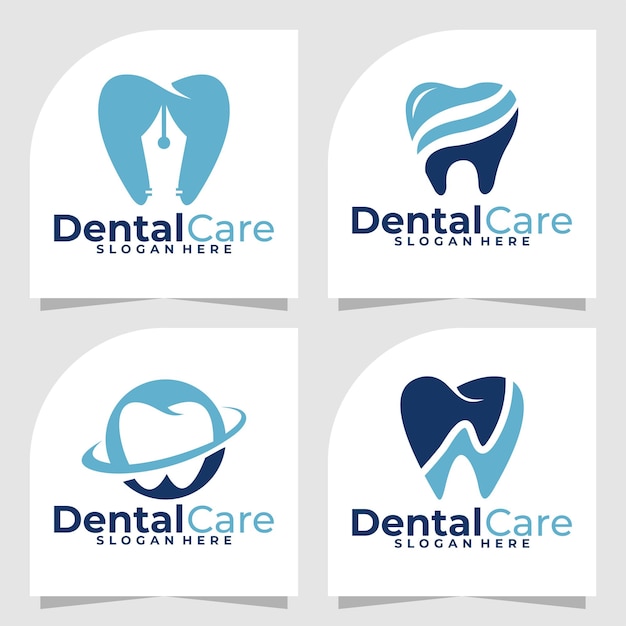 Set of dental logo vector design template