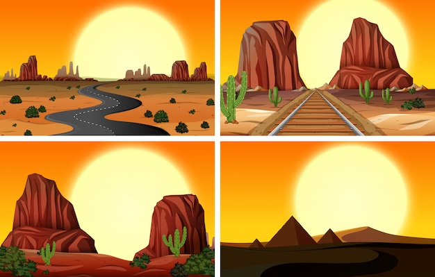 A Set of Desert Landscape