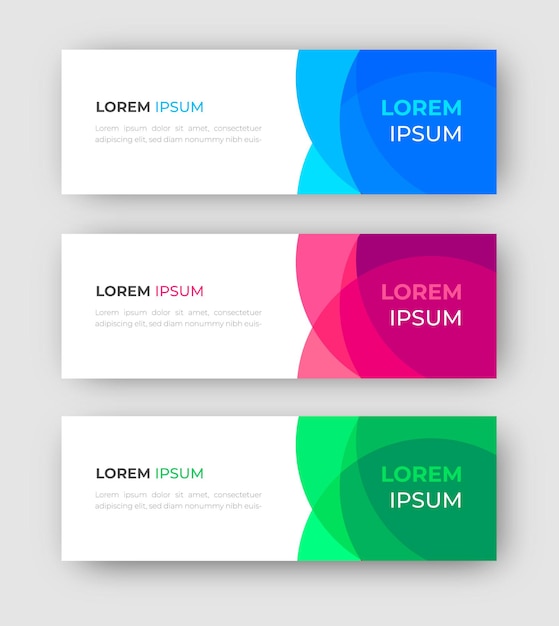 Set of design abstract banner web template