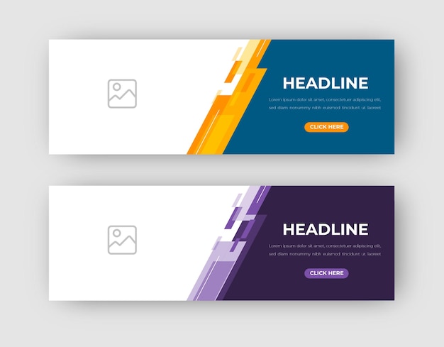 Vector set of design abstract banner web template