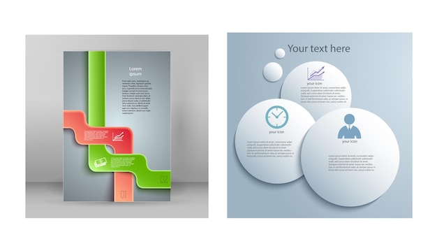 Set Design business presentation template Vector illustration EPS 10 Can be used for chart process the financial company technology infographics number banners charts and graphs or power point