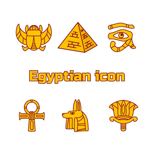 Set of design Egypt icons culture