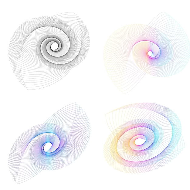 Set design element circle Isolated bold vector colors golden ring from Abstract glow wavy stripes of many glittering swirl created using Blend Tool Vector illustration EPS10 for your presentation