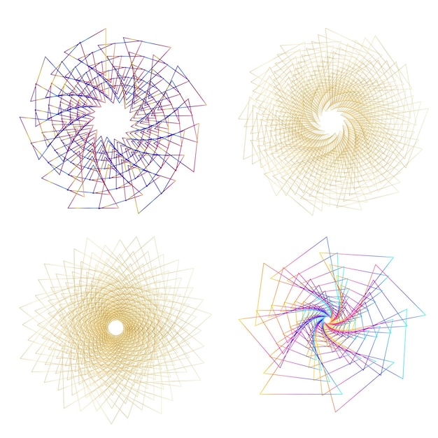 set design element circle isolated bold vector colors golden ring from abstract glow wavy stripes of many glittering swirl created using blend tool vector illustration eps10 for your presentation