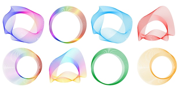 set design element circle isolated bold vector colors golden ring from abstract glow wavy stripes of many glittering swirl created using blend tool vector illustration eps10 for your presentation