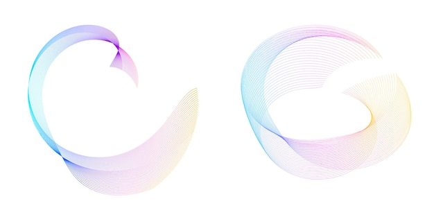 set design element circle isolated bold vector colors golden ring from abstract glow wavy stripes of many glittering swirl created using blend tool vector illustration eps10 for your presentation