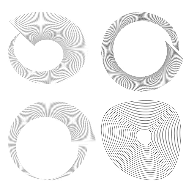 set design element circle isolated bold vector colors golden ring from abstract glow wavy stripes of many glittering swirl created using blend tool vector illustration eps10 for your presentation
