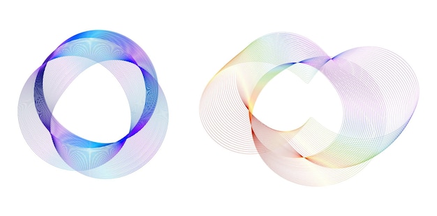 set design element circle isolated bold vector colors golden ring from abstract glow wavy stripes of many glittering swirl created using blend tool vector illustration eps10 for your presentation