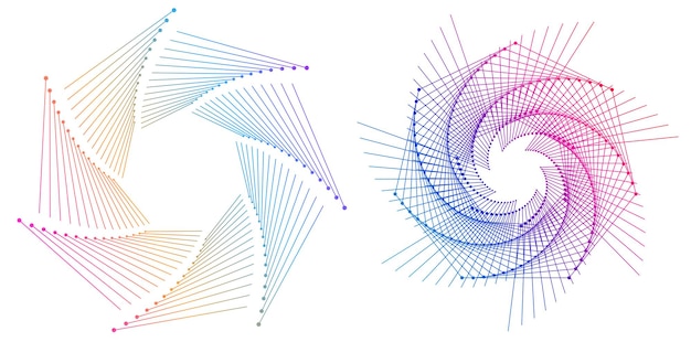 Set design element circle Isolated bold vector colors golden ring from Abstract glow wavy stripes of many glittering swirl created using Blend Tool Vector illustration EPS10 for your presentation