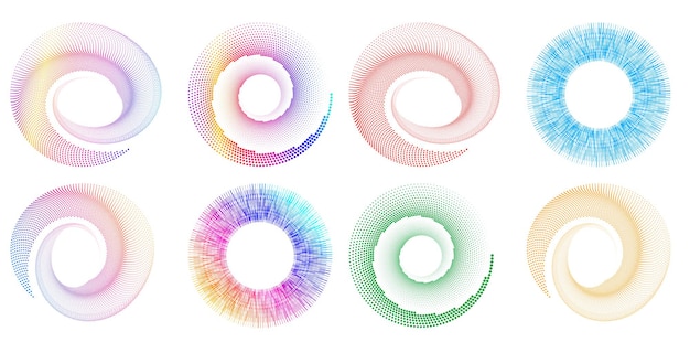 Set design element circle Isolated bold vector colors golden ring from Abstract glow wavy stripes of many glittering swirl created using Blend Tool Vector illustration EPS10 for your presentation