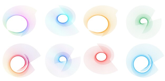 Set design element circle Isolated bold vector colors golden ring from Abstract glow wavy stripes of many glittering swirl created using Blend Tool Vector illustration EPS10 for your presentation