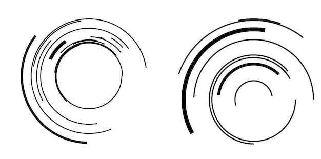 Impostare il cerchio dell'elemento di design colori vettoriali audaci isolati anello dorato da strisce ondulate bagliore astratto di molti vortici scintillanti creati utilizzando l'illustrazione vettoriale dello strumento di fusione eps10 per la presentazione