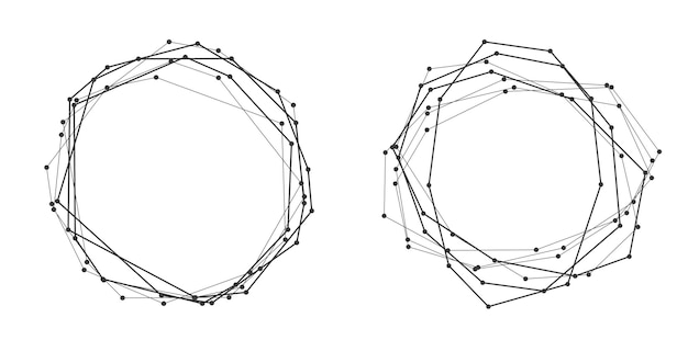 Impostare il cerchio dell'elemento di design colori vettoriali audaci isolati anello dorato da strisce ondulate bagliore astratto di molti vortici scintillanti creati utilizzando l'illustrazione vettoriale dello strumento di fusione eps10 per la presentazione