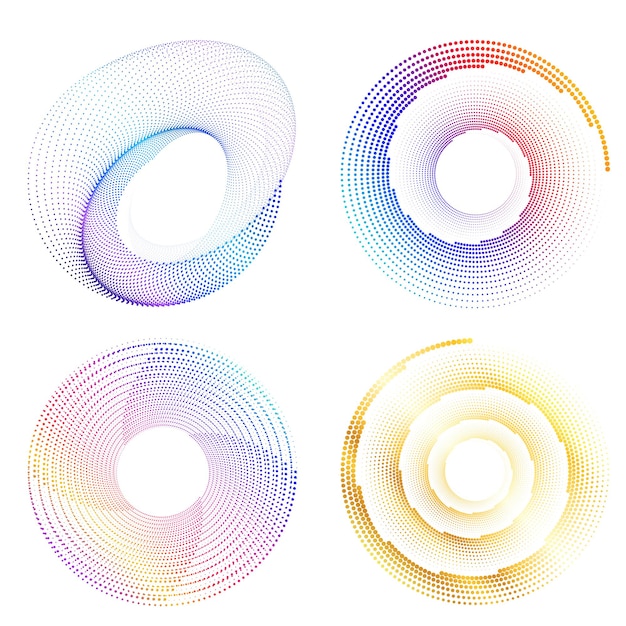 Set design element circle Isolated bold vector colors golden ring from Abstract glow wavy stripes of many glittering swirl created using Blend Tool Vector illustration EPS10 for your presentation