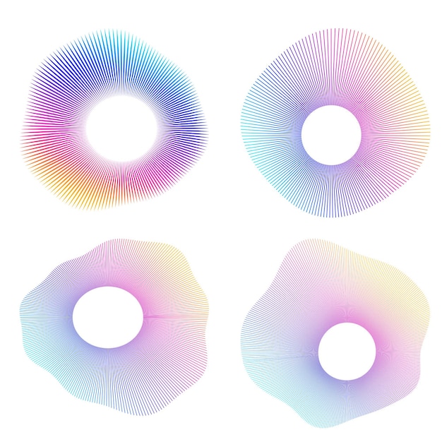 Set design element circle Isolated bold vector colors golden ring from Abstract glow wavy stripes of many glittering swirl created using Blend Tool Vector illustration EPS10 for your presentation