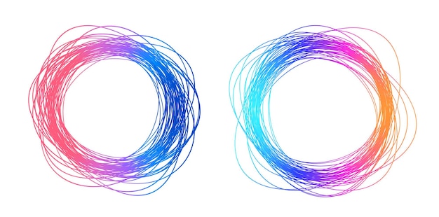 ベクトル プレゼンテーション用にブレンド ツール ベクトル図 eps10 を使用して作成された多くのきらびやかな渦巻きの抽象的なグロー ウェーブ ストライプからデザイン要素サークル分離大胆なベクトル色ゴールデン リングを設定します。