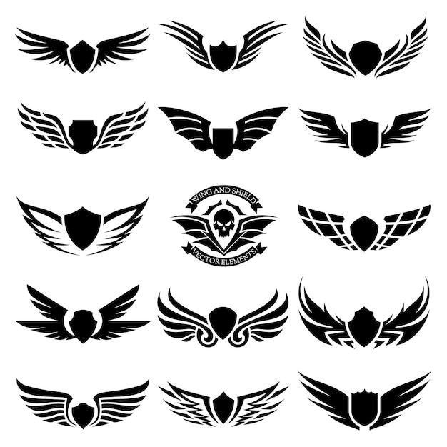 Set of design elements.  design for icon and wing logo