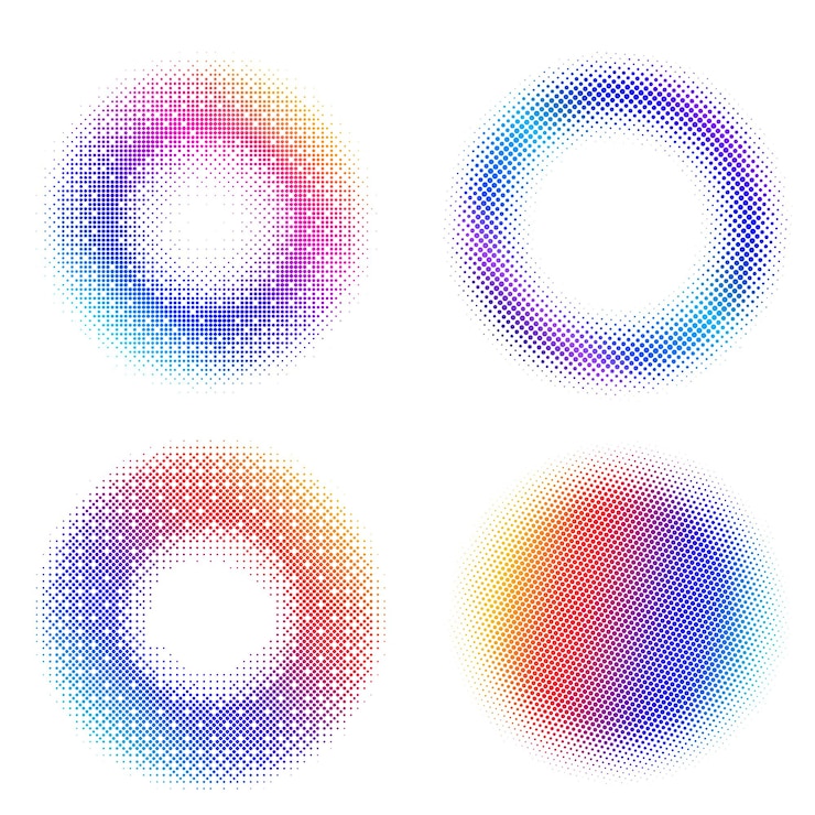 Vector set design elements symbol editable halftone frame dot circle pattern on white background vector illustration eps 10 frame with black random dots round border icon using halftone circle dots text