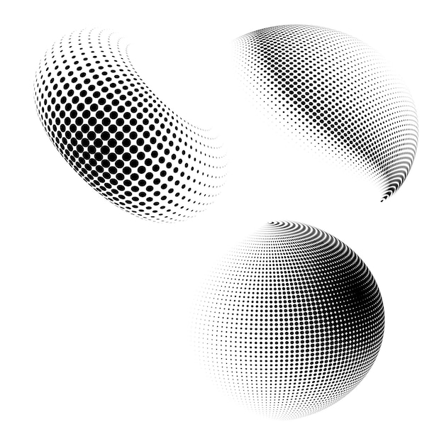 Установите символ элементов дизайна. Редактируемый полутоновый кадр. Точечный круг на белом фоне.