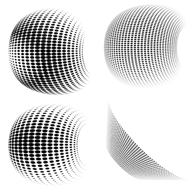 Set Design elements symbol Editable halftone frame dot circle pattern on white background Vector illustration eps 10 frame with black random dots Round border Icon using halftone circle dots text